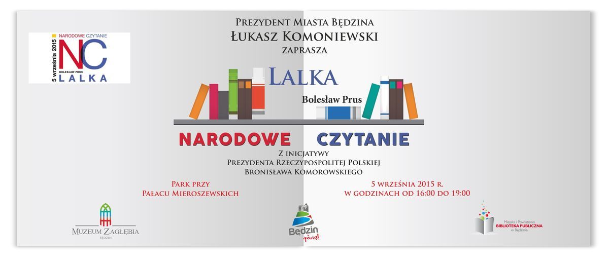 plakat przedstawiający informacje dotyczące Narodowego Czytania